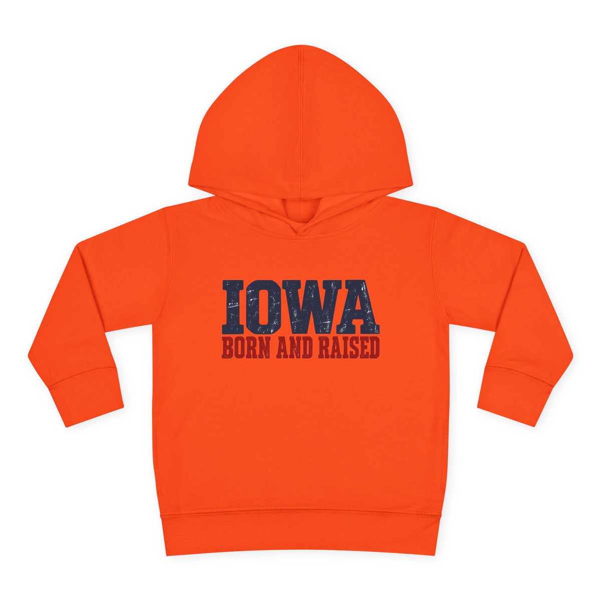 Iowa Born and Raised Rustic Midwest Unisex Toddler Pullover Fleece Hoodie