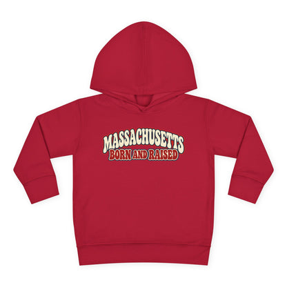 Massachusetts Born and Raised Retro 1970s Unisex Toddler Pullover Fleece Hoodie