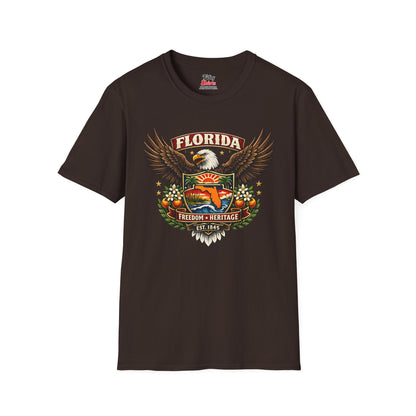 Florida Americana Eagle Unisex Softstyle T Shirt State Pride Graphic Tee Collections FS03