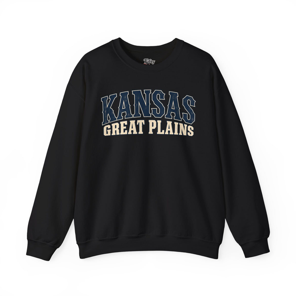 Kansas Great Plains Unisex Crewneck Sweatshirt State Name Graphic