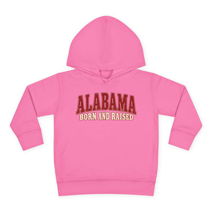 Alabama Born and Raised Classic Southern Heritage Unisex Toddler Pullover Fleece Hoodie