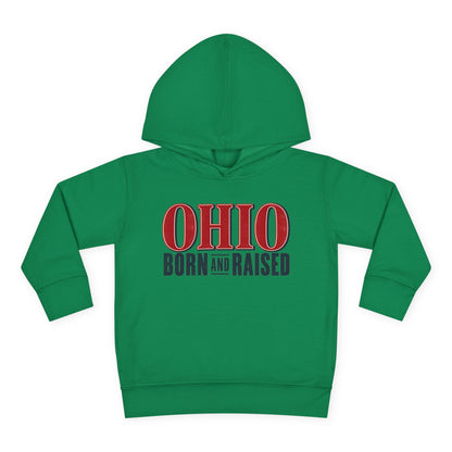 Ohio Born and Raised Premium Heritage Unisex Toddler Pullover Fleece Hoodie