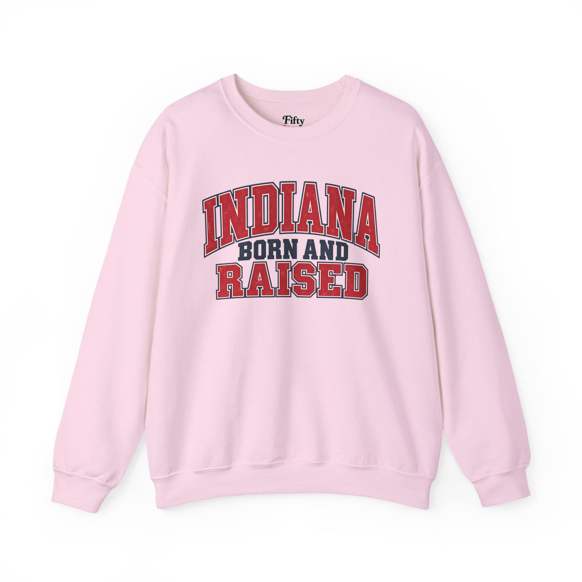 Indiana Born and Raised Vintage Collegiate Unisex Sweatshirt Graphic