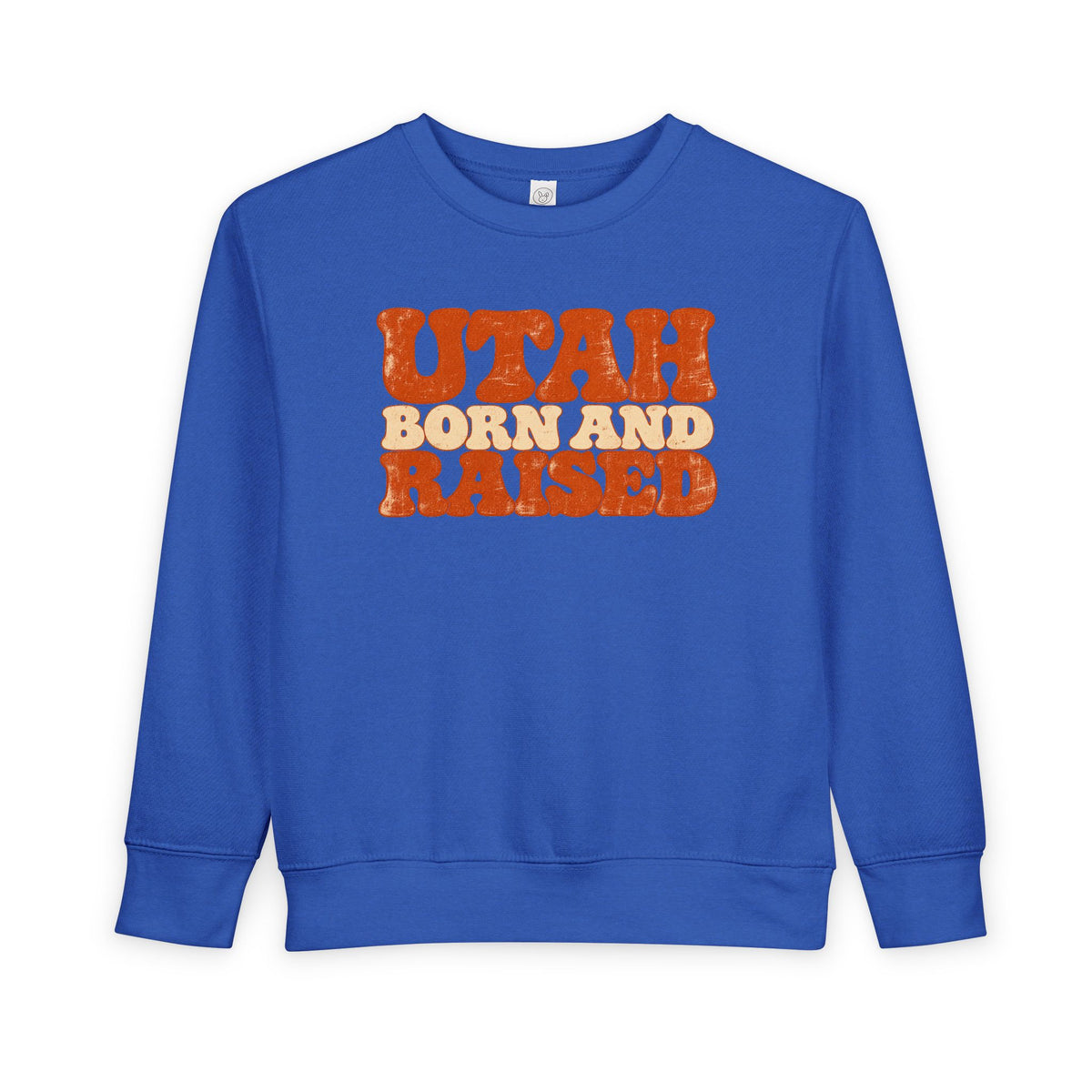 Utah Born and Raised Retro 1970s Unisex Toddler Sweatshirt