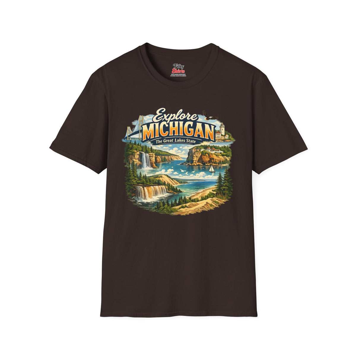 Explore Michigan Unisex Softstyle T Shirt State Pride Graphic Tee Collections FS03