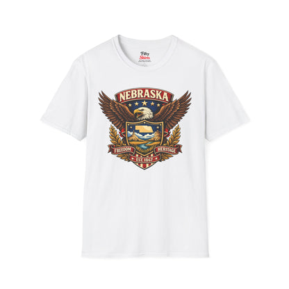 Nebraska Americana Eagle Unisex Softstyle T Shirt State Pride Graphic Tee Collections FS03
