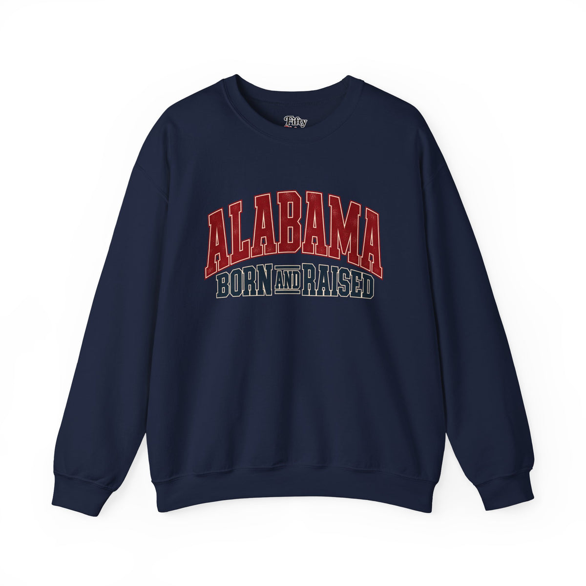 Alabama Born and Raised Vintage Athletic Heritage Unisex Sweatshirt Graphic