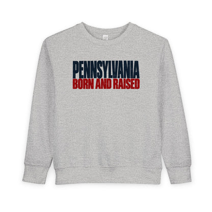 Pennsylvania Born and Raised Northeast Streetwear Unisex Toddler Sweatshirt