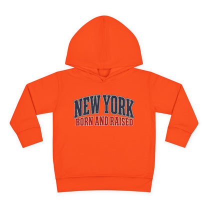 New York Born and Raised Classic Heritage Unisex Toddler Pullover Fleece Hoodie Graphic