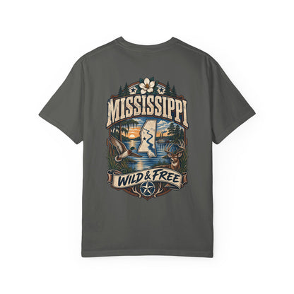 Mississippi Wild & Free Unisex Comfort Color 1717 Streetwear Graphic Tee