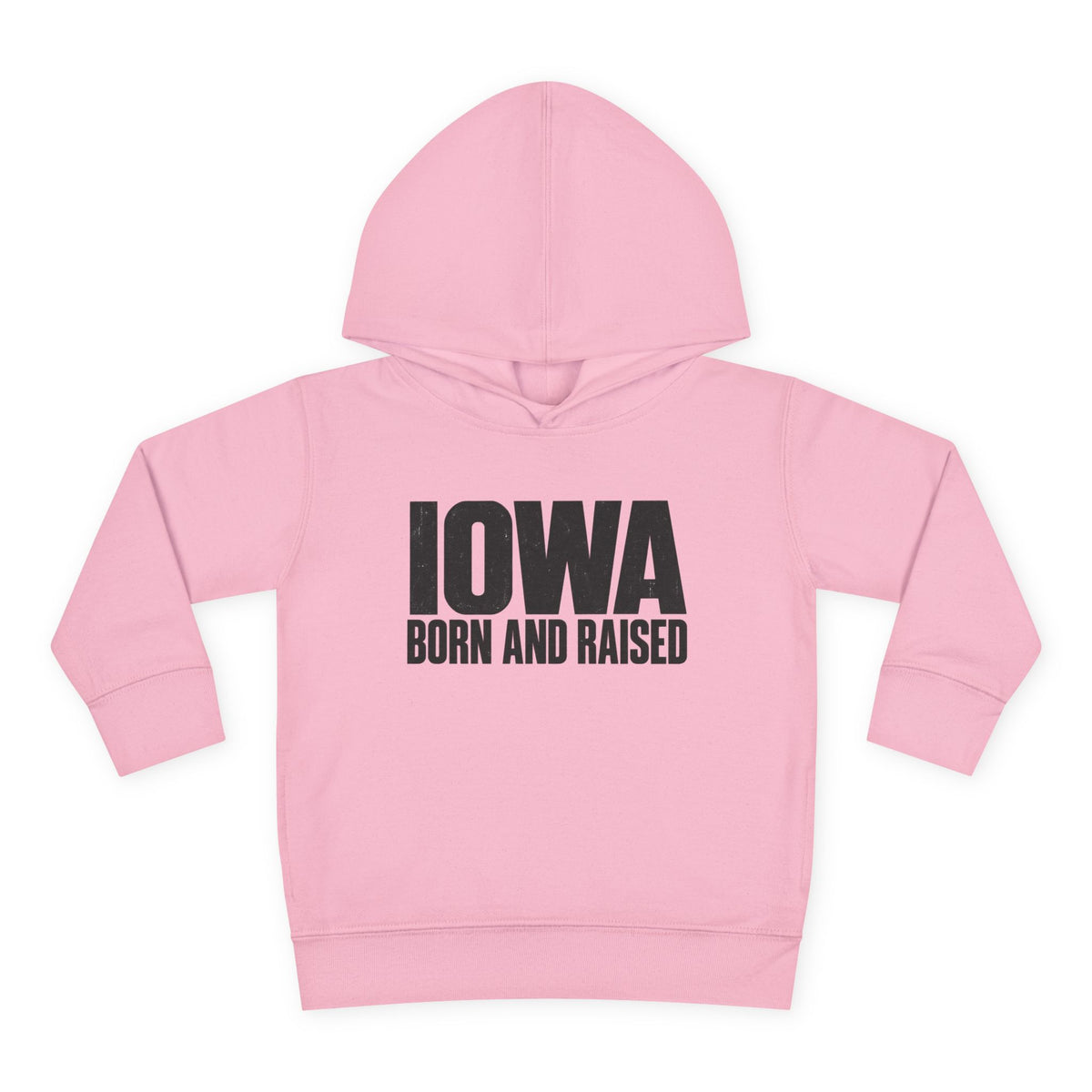 Iowa Born and Raised Modern Midwest Streetwear Unisex Toddler Pullover Fleece Hoodie