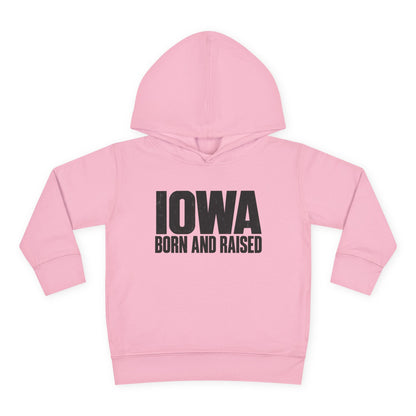 Iowa Born and Raised Modern Midwest Streetwear Unisex Toddler Pullover Fleece Hoodie