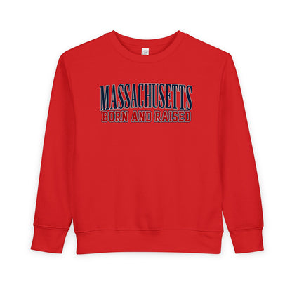 Massachusetts Born and Raised High-End Editorial Unisex Toddler Sweatshirt