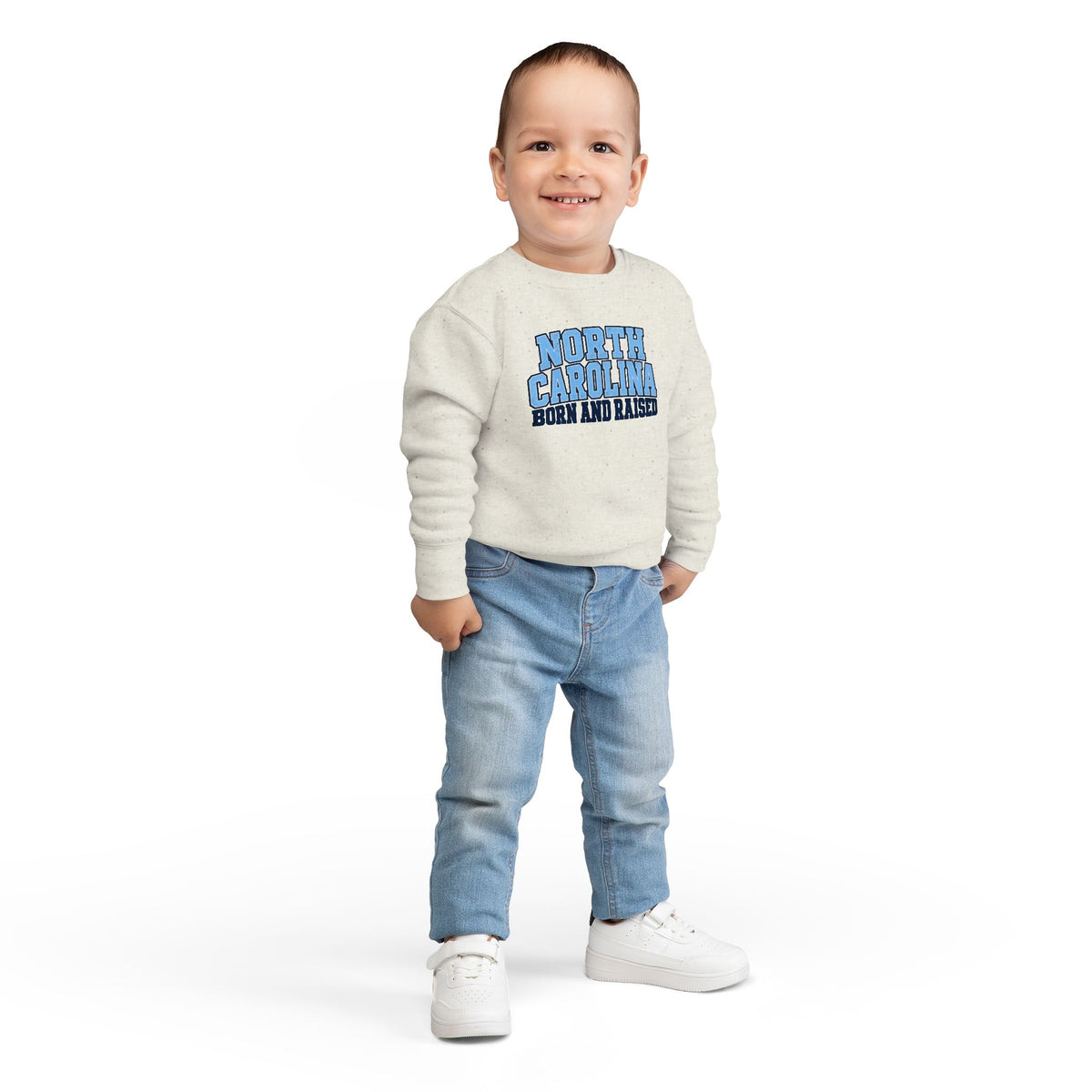 North Carolina Born and Raised Classic Collegiate Unisex Toddler Sweatshirt