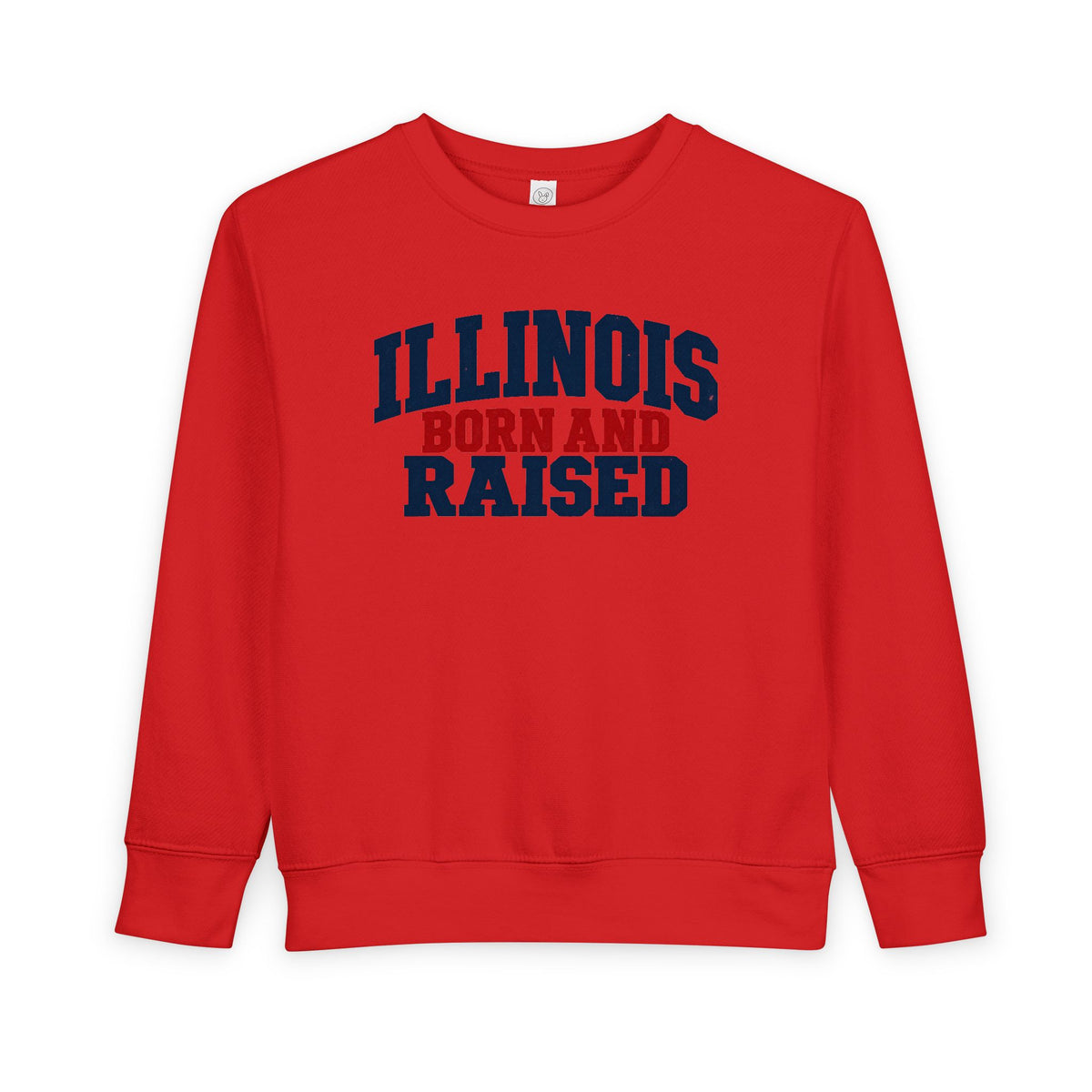 Illinois Born and Raised Rustic Midwest Americana Unisex Toddler Sweatshirt