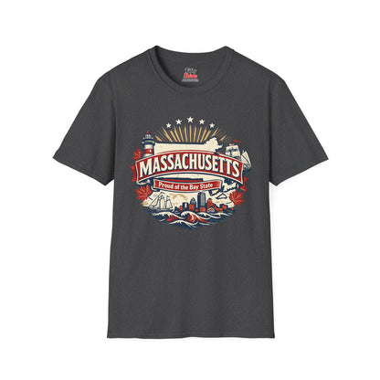 Massachusetts State Pride Unisex Softstyle T Shirt State Pride Graphic Tee Collections FS03