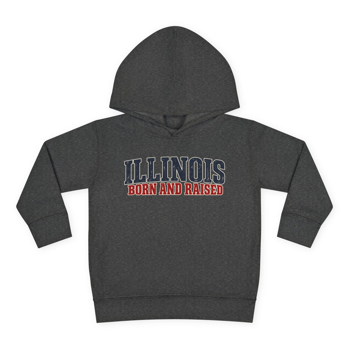 Illinois Born and Raised Midwest Americana Unisex Toddler Pullover Fleece Hoodie