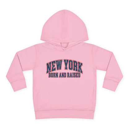 New York Born and Raised Vintage Athletic Heritage Unisex Toddler Pullover Fleece Hoodie Graphic