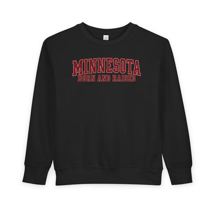 Minnesota Born and Raised Vintage Collegiate Unisex Toddler Sweatshirt