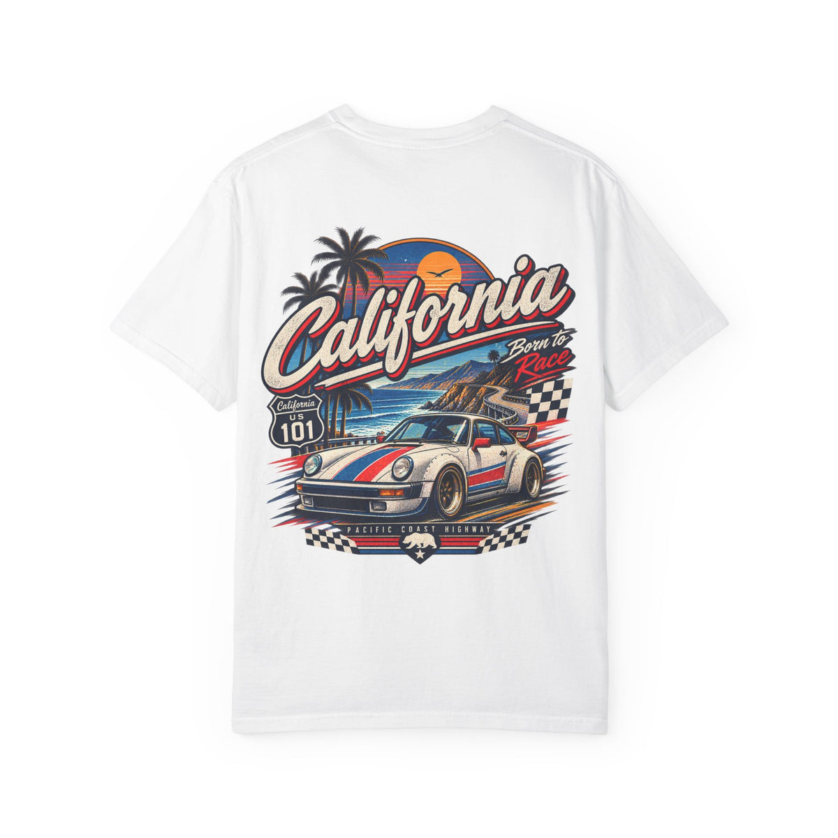 California 1980s Racing  Unisex Comfort Color 1717 Streetwear Graphic Tee