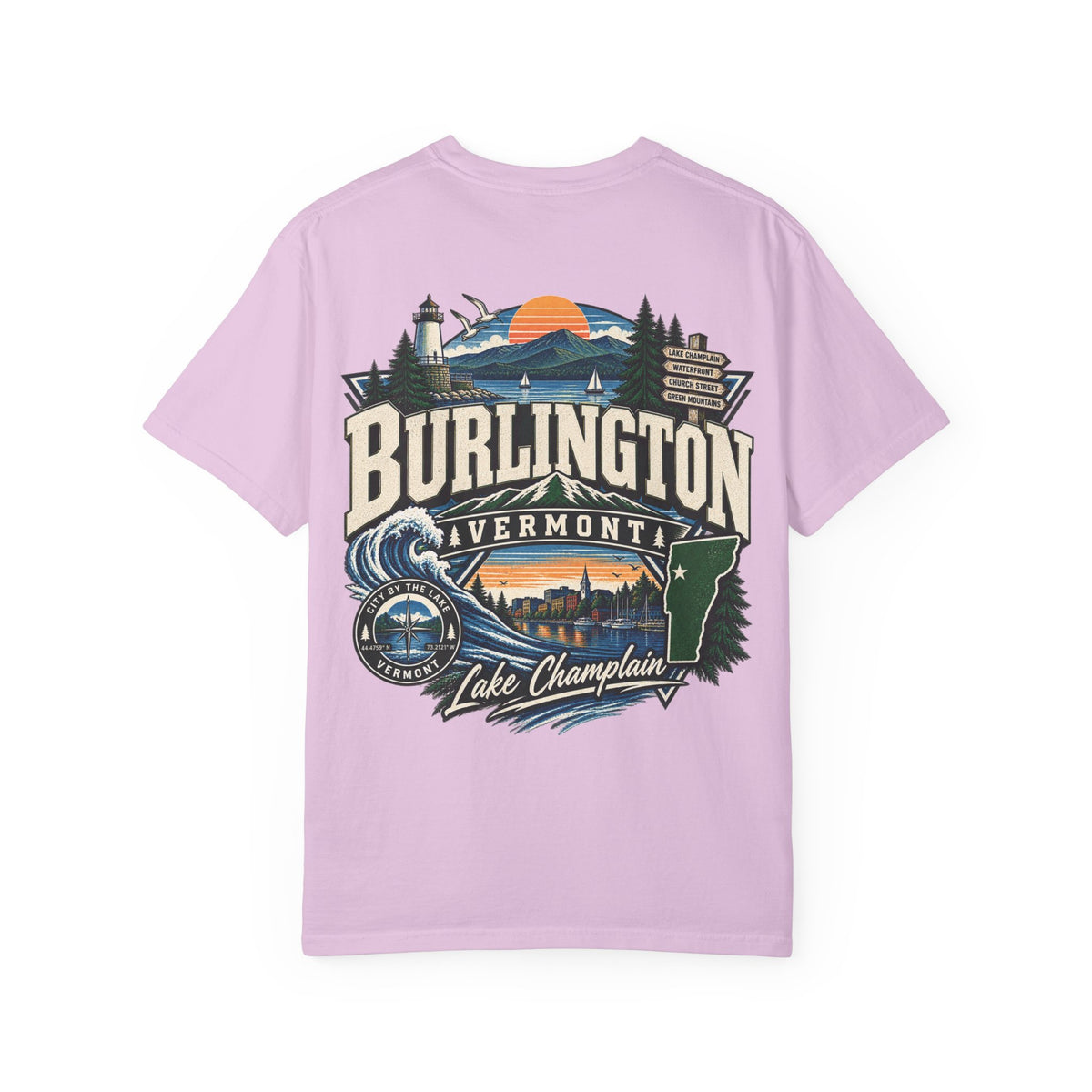 Burlington Vermont Unisex Comfort Color 1717 Streetwear Graphic Tee