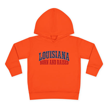 Louisiana Born and Raised Gulf South Heritage Unisex Toddler Pullover Fleece Hoodie