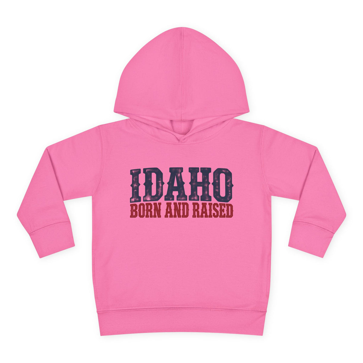 Idaho Born and Raised Rugged Western Unisex Toddler Pullover Fleece Hoodie