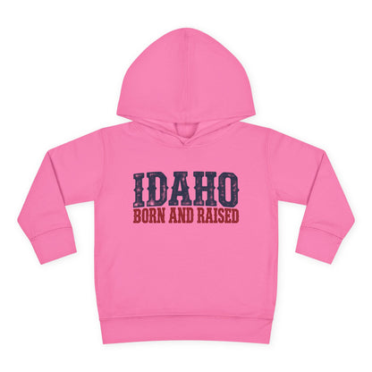 Idaho Born and Raised Rugged Western Unisex Toddler Pullover Fleece Hoodie