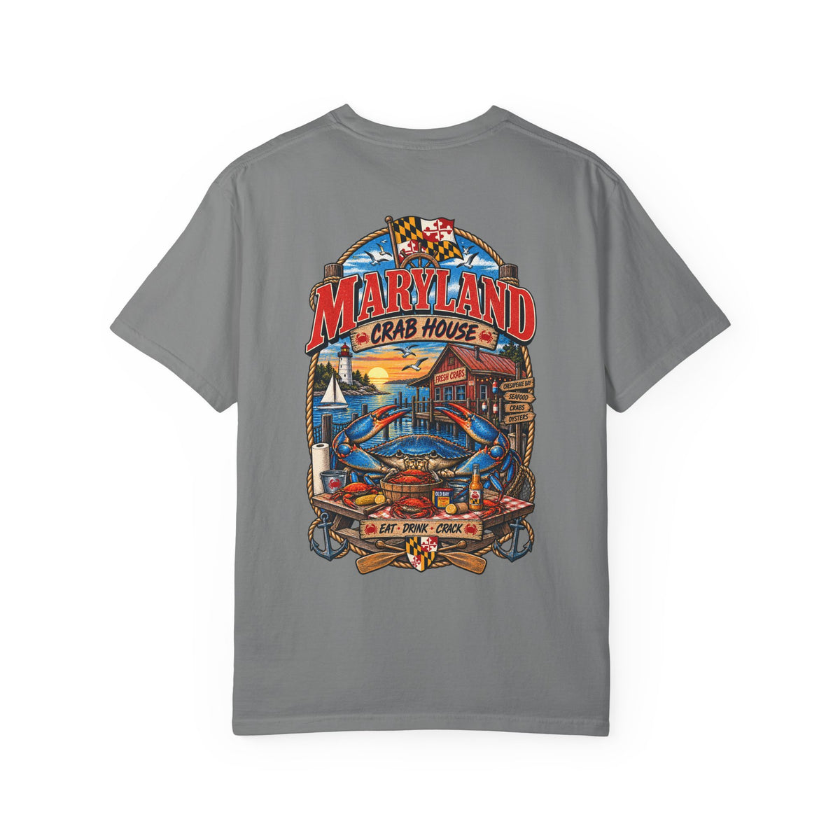 Maryland Crab House Unisex Comfort Color 1717 Streetwear Graphic Tee