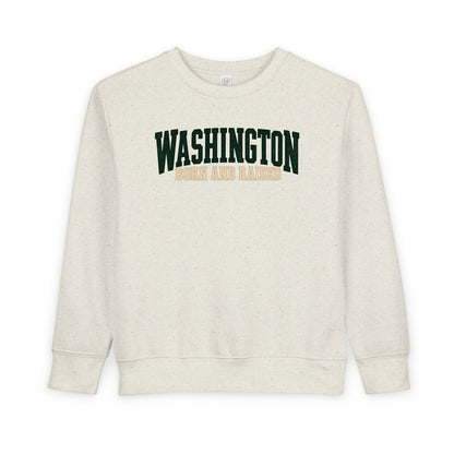 Washington Born and Raised Pacific Northwest Heritage Unisex Toddler Sweatshirt