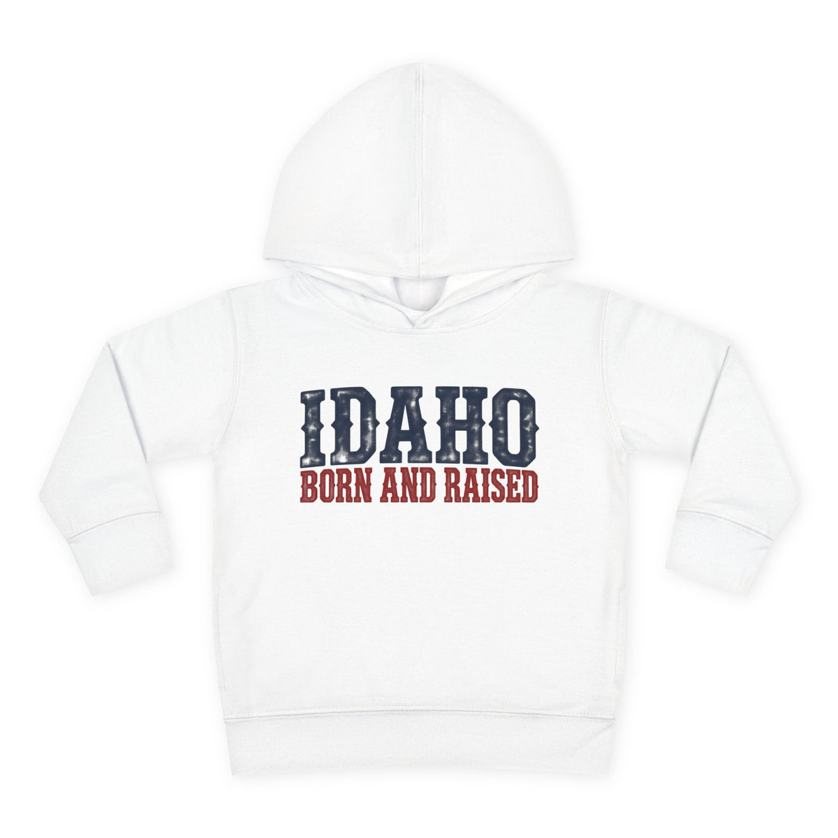 Idaho Born and Raised Rugged Western Unisex Toddler Pullover Fleece Hoodie