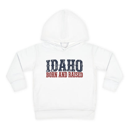 Idaho Born and Raised Rugged Western Unisex Toddler Pullover Fleece Hoodie
