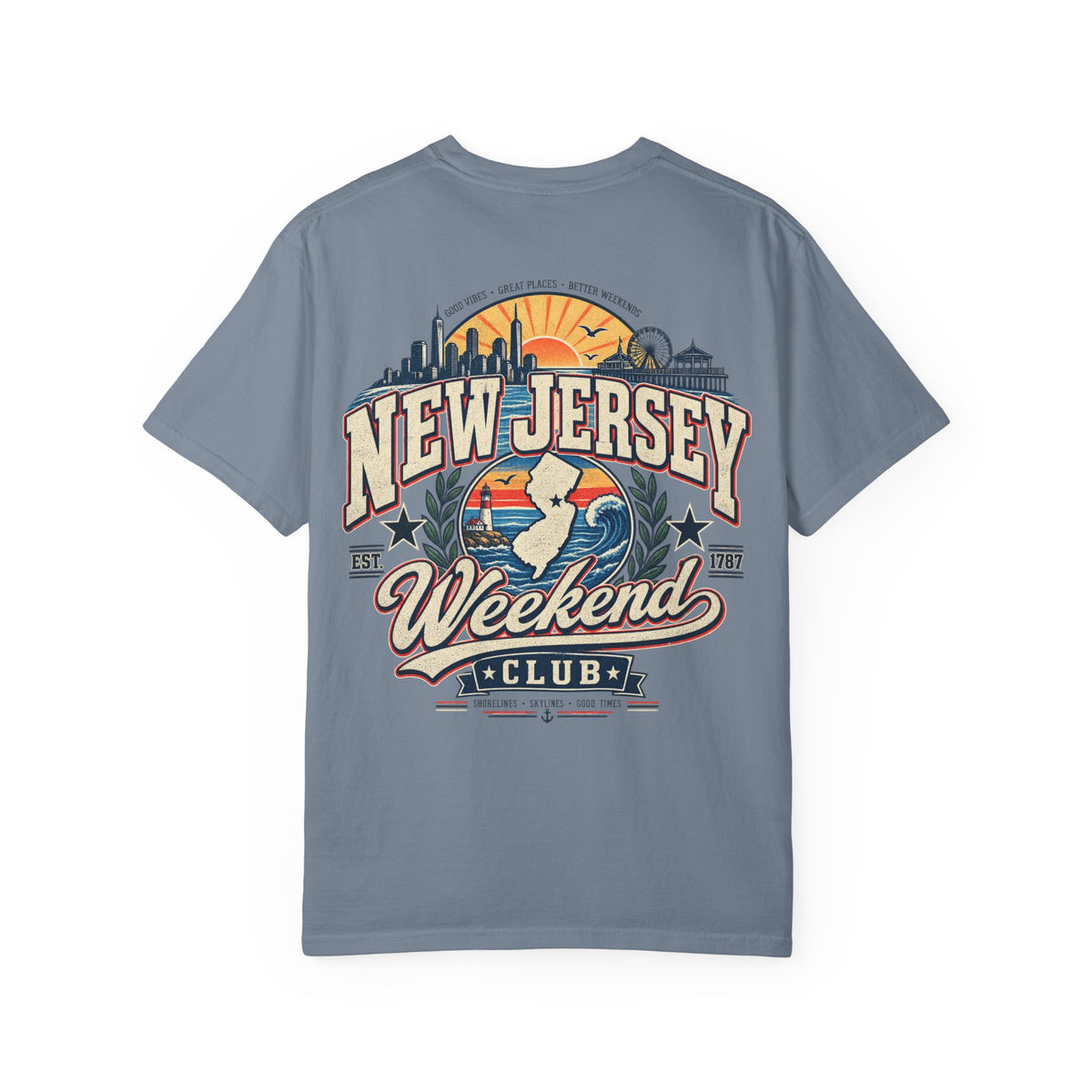 New Jersey Weekend Club Unisex Comfort Color 1717 Streetwear Graphic Tee