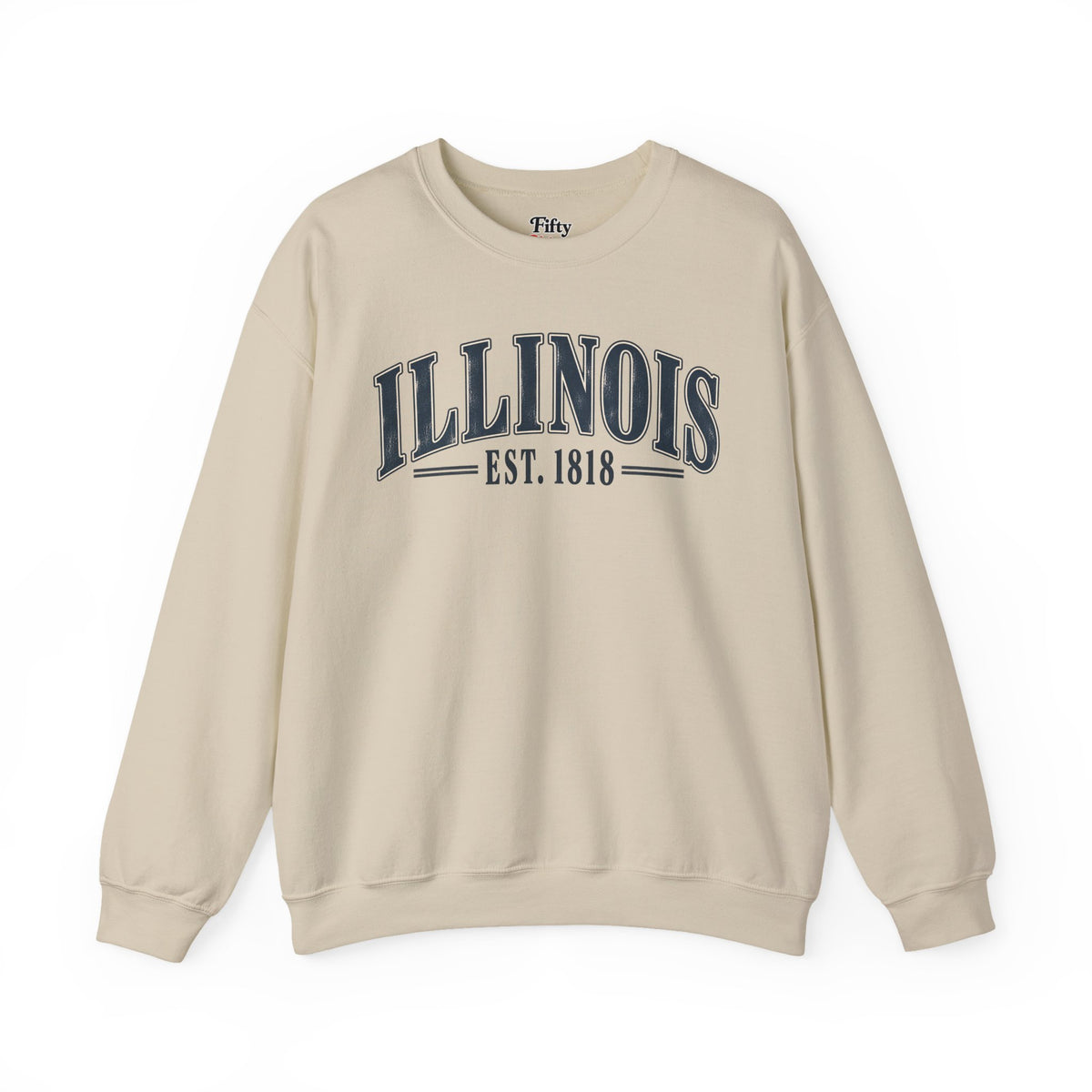 Illinois Est 1818 Unisex Crewneck Sweatshirt State Name Graphic