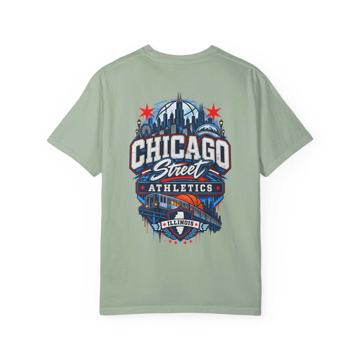 Chicago Illinois Street Athletics Unisex Comfort Color 1717 Streetwear Graphic Tee