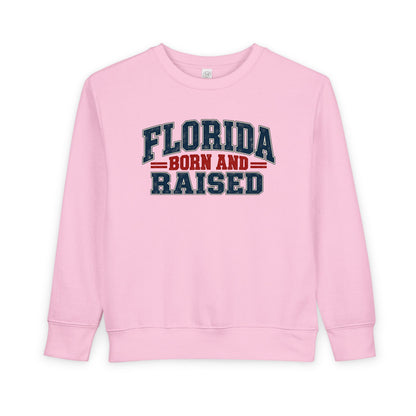 Florida Born and Raised Rustic Americana Unisex Toddler Sweatshirt