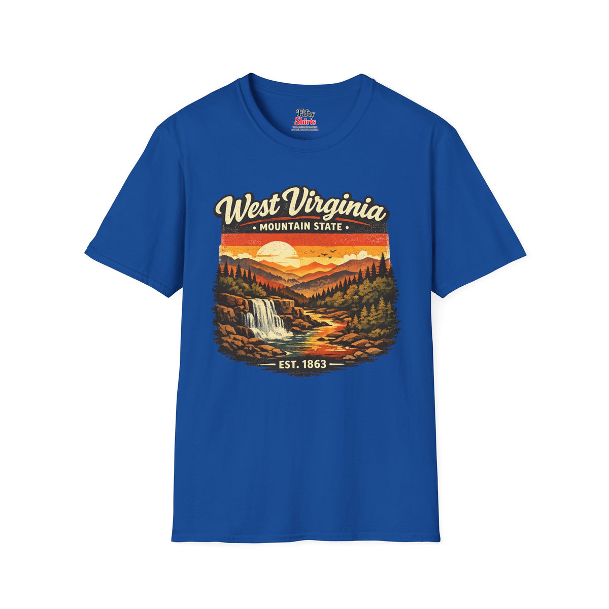 West Virginia Mountain Sunset Unisex Softstyle T Shirt State Pride Graphic Tee Collections FS03