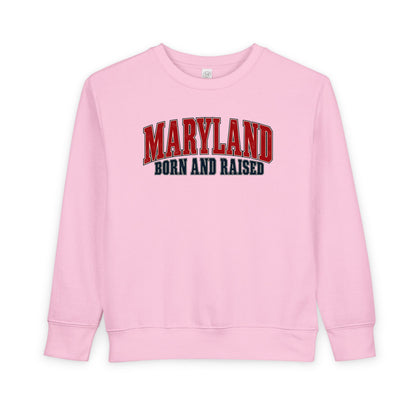 Maryland Born and Raised Chesapeake Heritage Unisex Toddler Sweatshirt