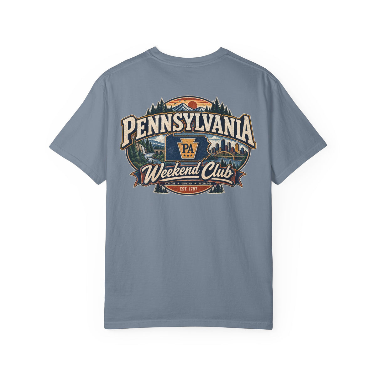Pennsylvania Weekend Club Unisex Comfort Color 1717 Streetwear Graphic Tee