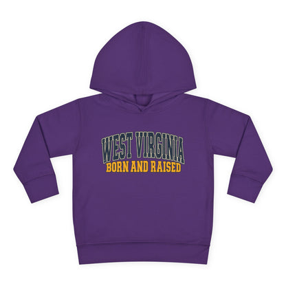 West Virginia Born and Raised Vintage Americana Unisex Toddler Pullover Fleece Hoodie