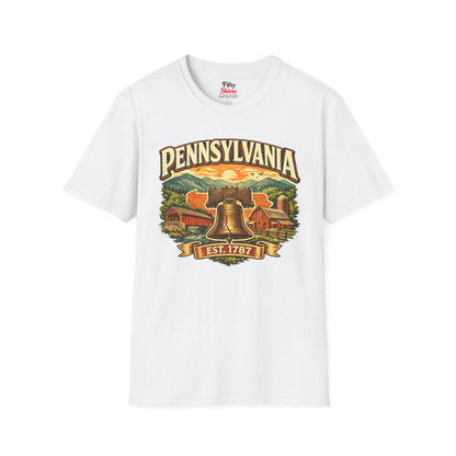 Vintage Pennsylvania Heritage Unisex Softstyle T Shirt State Pride Graphic Tee Collections FS03