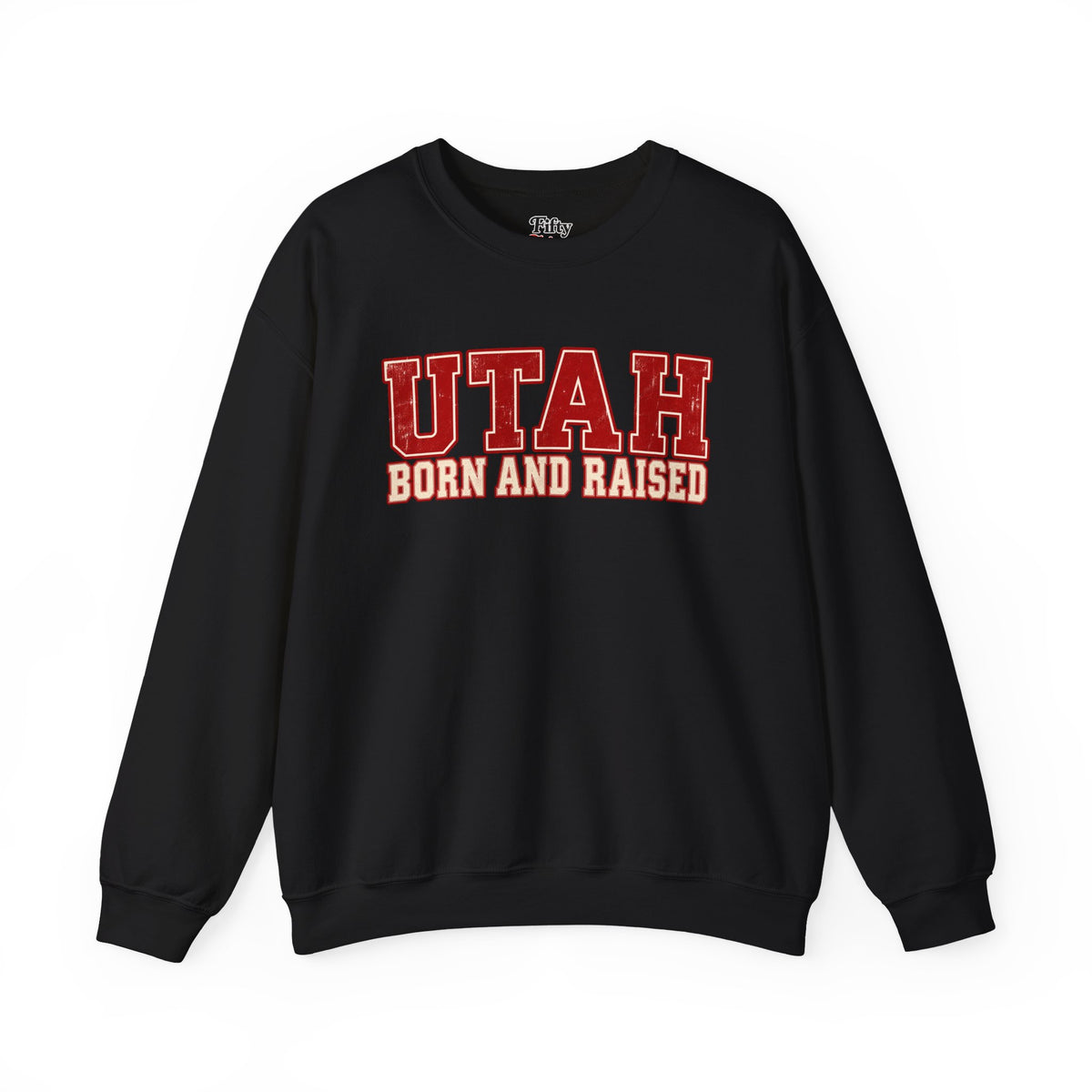 Utah Born and Raised Vintage Athletic Unisex Sweatshirt Graphic