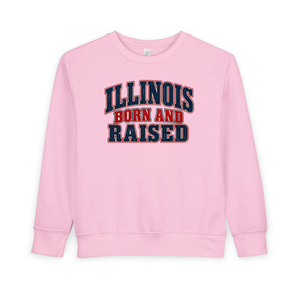 Illinois Born and Raised Classic  Heritage Unisex Toddler Sweatshirt