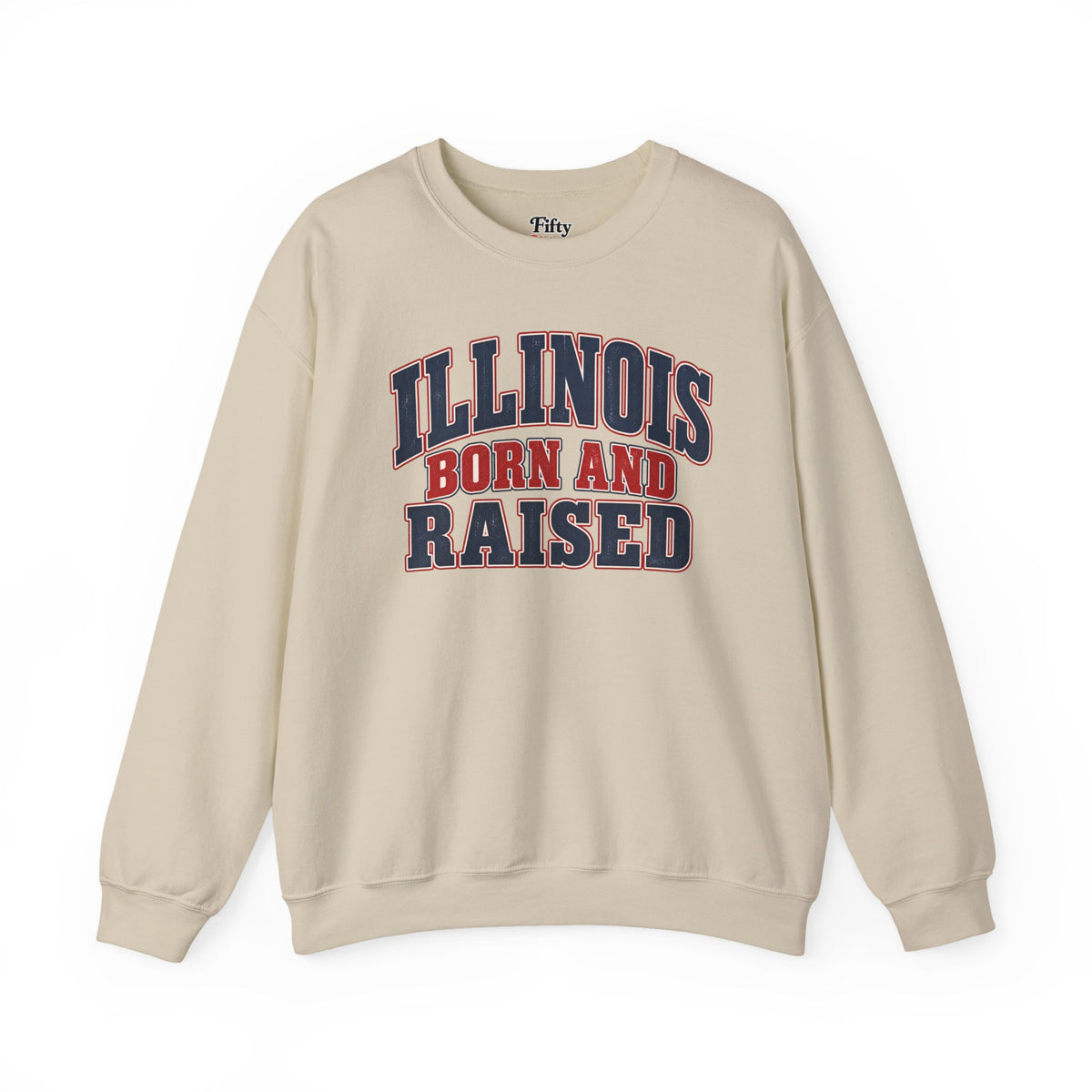 Illinois Born and Raised Classic  Heritage Unisex Sweatshirt Graphic