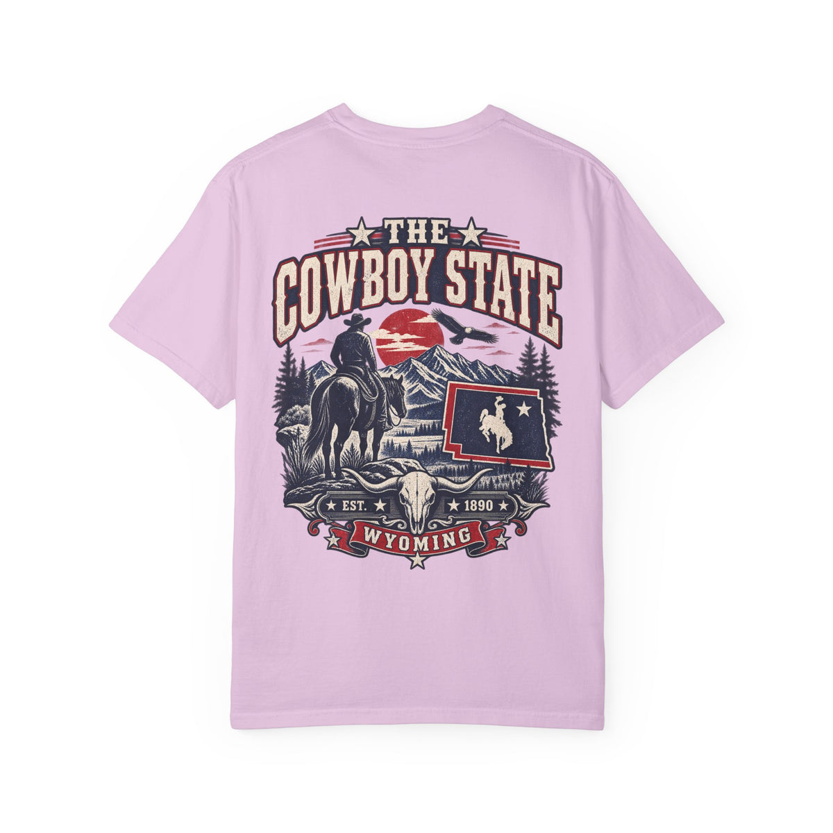 Wyoming The Cowboy State Unisex Comfort Color 1717 Streetwear Graphic Tee