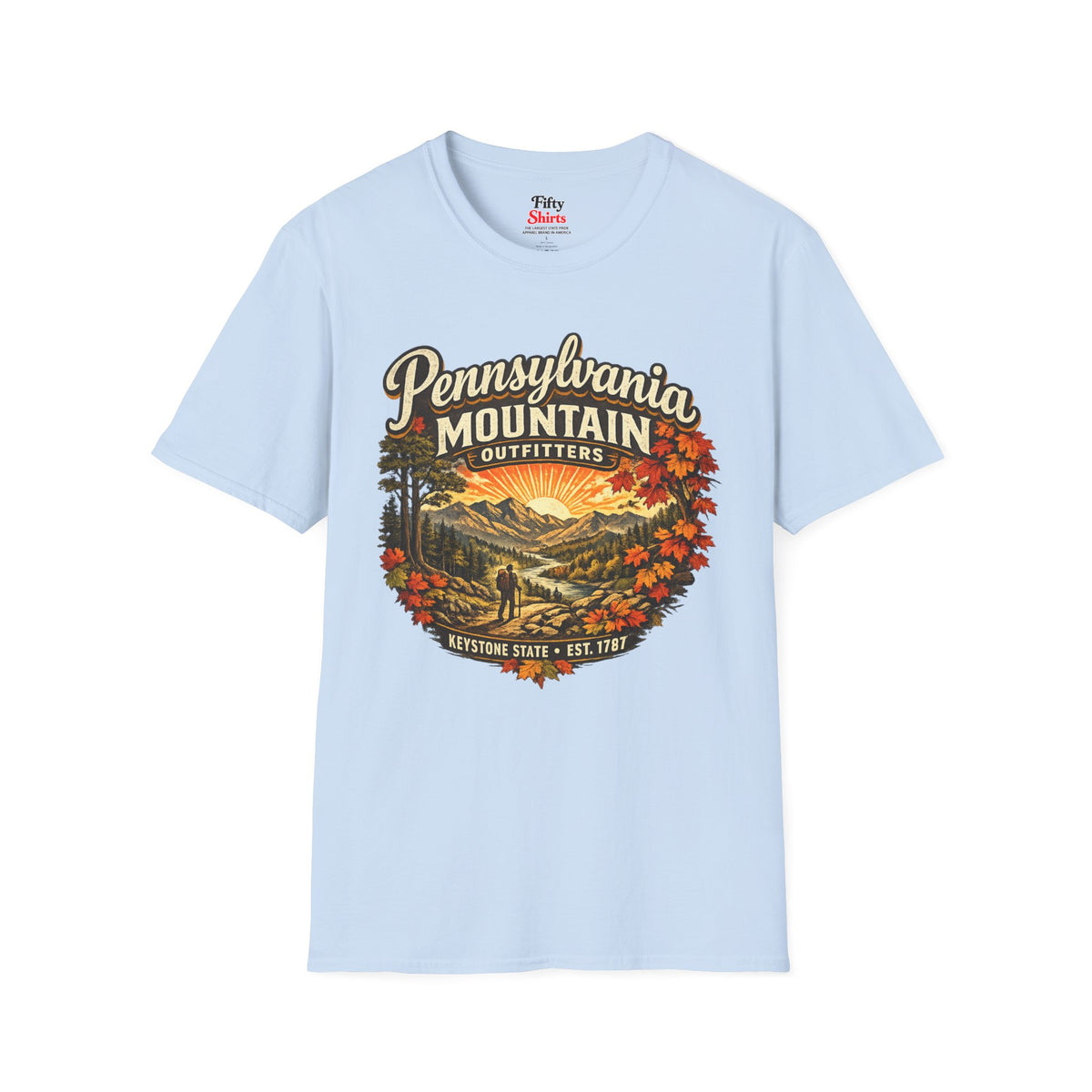 Pennsylvania Mountain Outfitters Unisex Softstyle T Shirt State Pride Graphic Tee Collections FS03