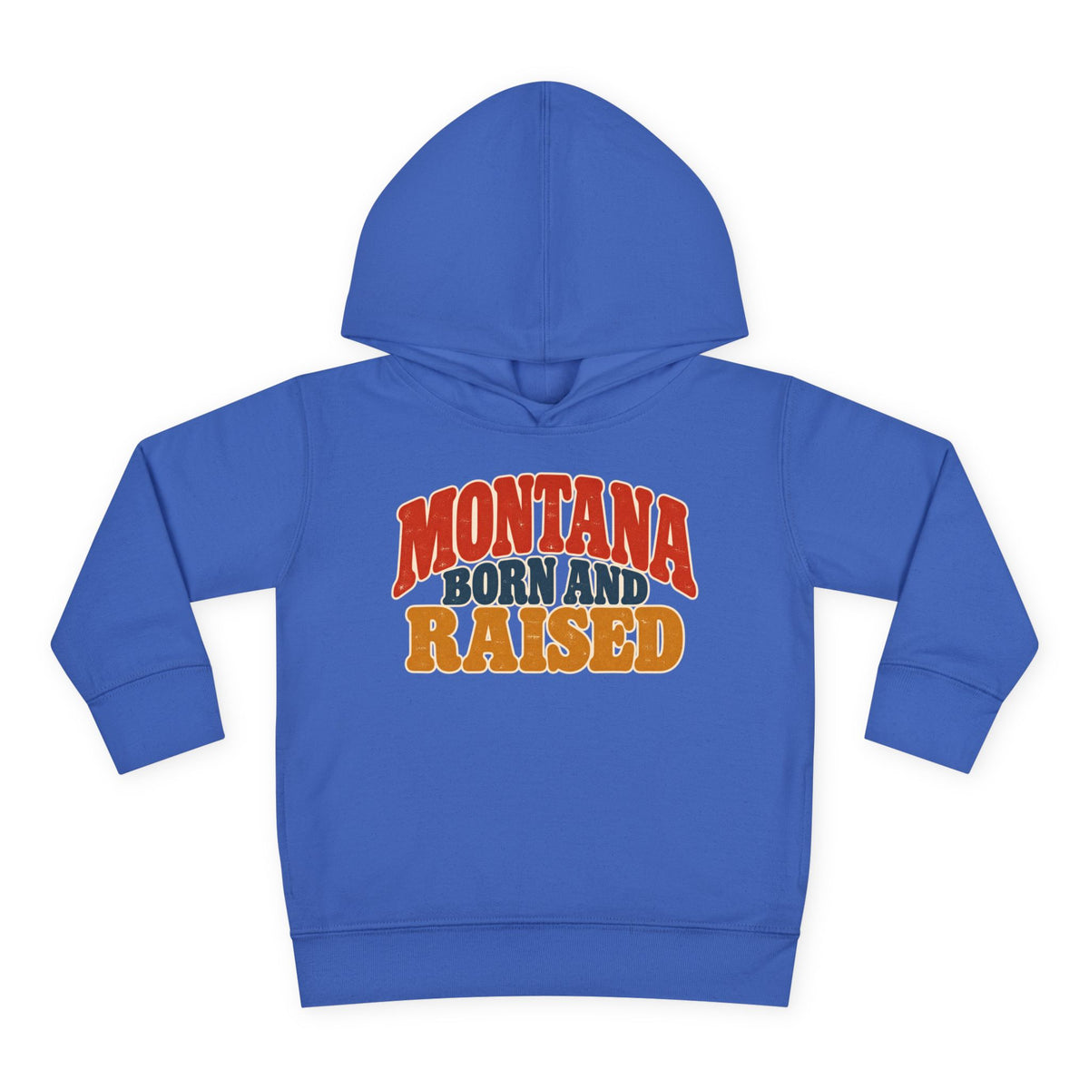 Montana Born and Raised Retro 1970s Unisex Toddler Pullover Fleece Hoodie