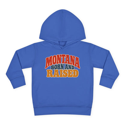 Montana Born and Raised Retro 1970s Unisex Toddler Pullover Fleece Hoodie