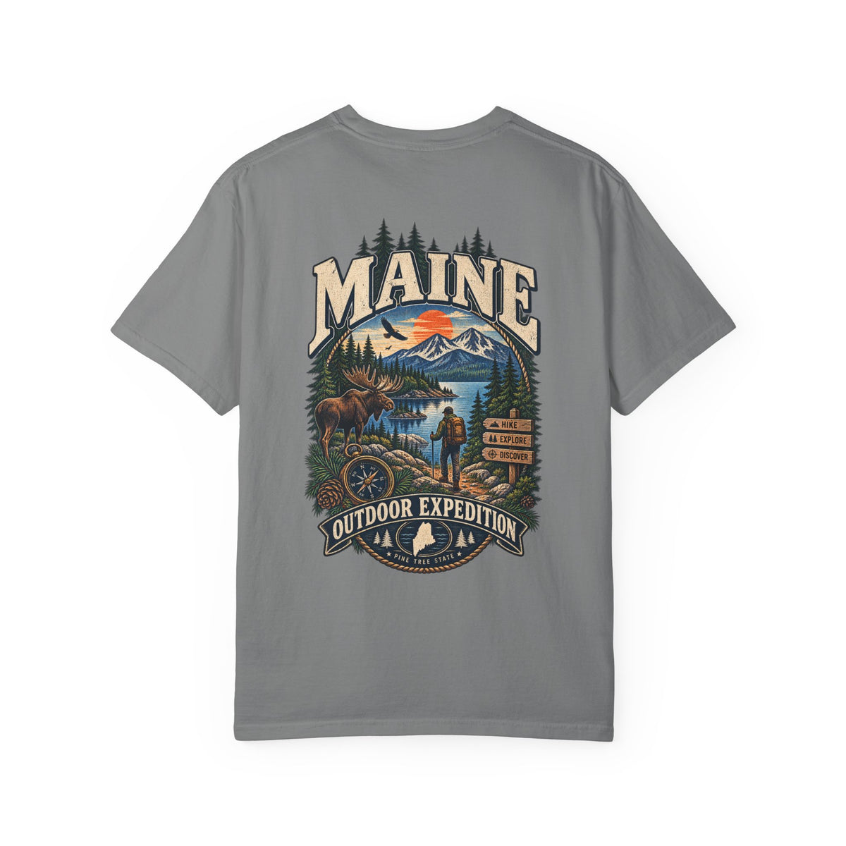 Maine Outdoor Expedition Unisex Comfort Color 1717 Streetwear Graphic Tee