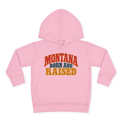 Montana Born and Raised Retro 1970s Unisex Toddler Pullover Fleece Hoodie
